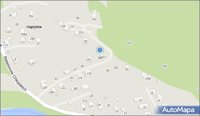 Sucha Beskidzka, Batalionów Chłopskich, 53, mapa Sucha Beskidzka