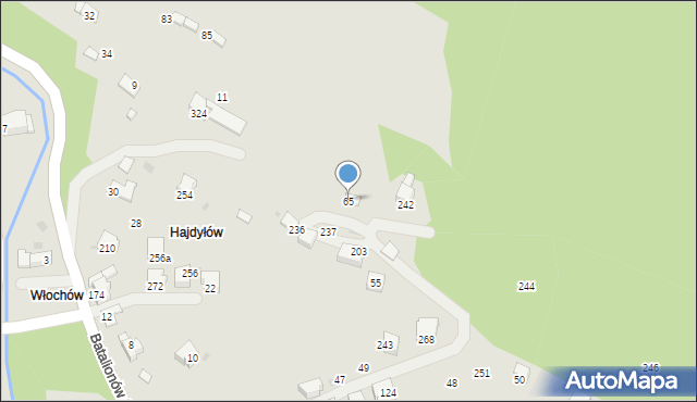 Sucha Beskidzka, Batalionów Chłopskich, 65, mapa Sucha Beskidzka