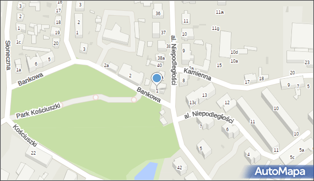 Sulechów, Bankowa, 1, mapa Sulechów