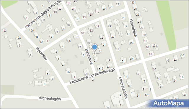 Sulejów, Basztowa, 4, mapa Sulejów