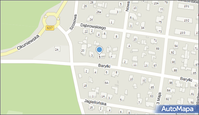 Sulejówek, Baryłki, 5, mapa Sulejówek