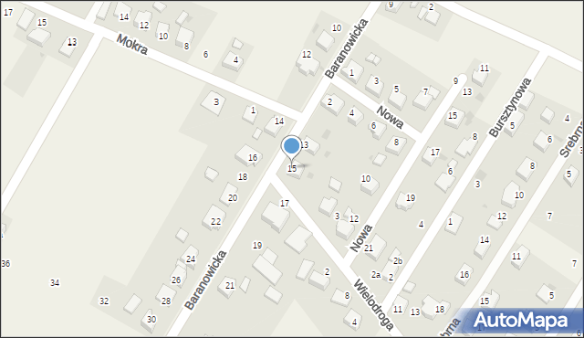 Suszec, Baranowicka, 15, mapa Suszec