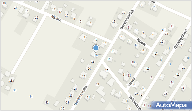 Suszec, Baranowicka, 16, mapa Suszec