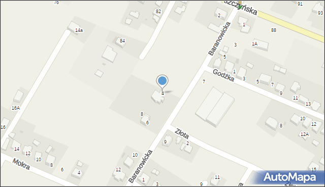 Suszec, Baranowicka, 4, mapa Suszec