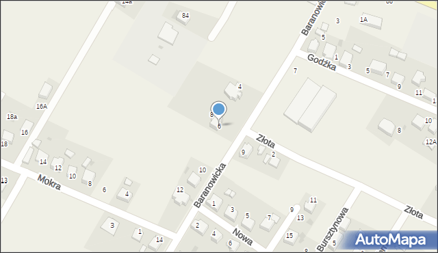 Suszec, Baranowicka, 6, mapa Suszec