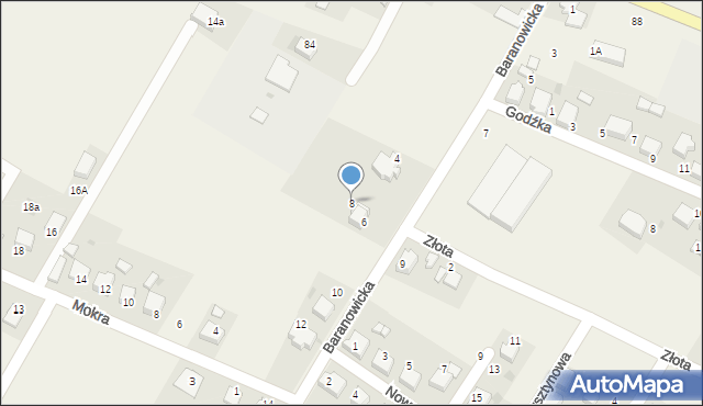 Suszec, Baranowicka, 8, mapa Suszec