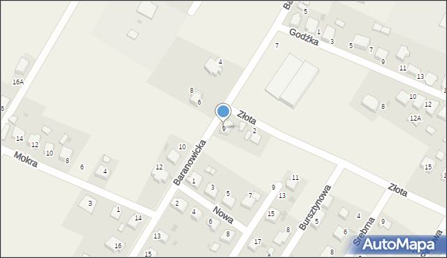 Suszec, Baranowicka, 9, mapa Suszec