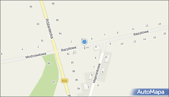 Suszno, Bazyliowa, 4, mapa Suszno