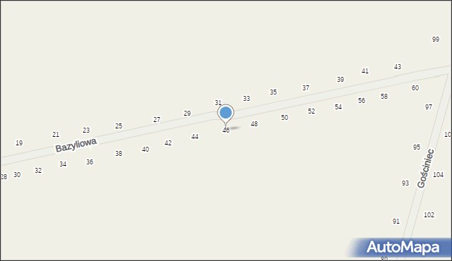 Suszno, Bazyliowa, 46, mapa Suszno