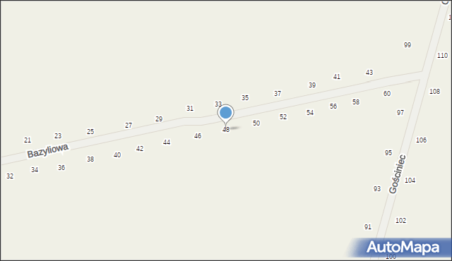 Suszno, Bazyliowa, 48, mapa Suszno