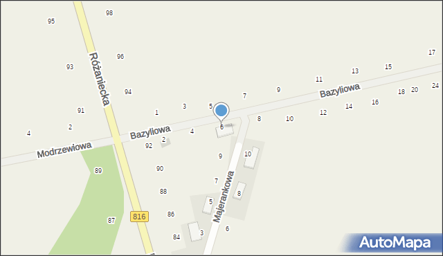 Suszno, Bazyliowa, 6, mapa Suszno
