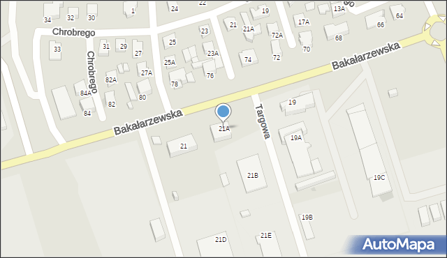 Suwałki, Bakałarzewska, 21A, mapa Suwałk