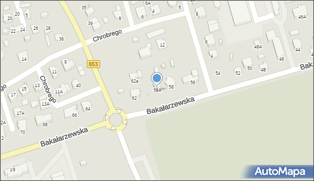 Suwałki, Bakałarzewska, 58A, mapa Suwałk