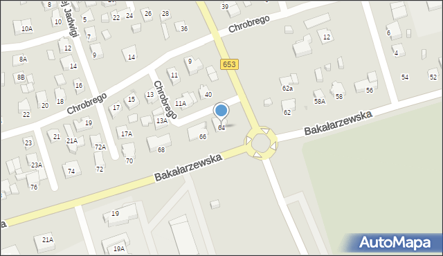 Suwałki, Bakałarzewska, 64, mapa Suwałk