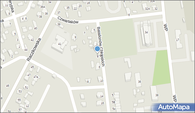 Suwałki, Batalionów Chłopskich, 4, mapa Suwałk