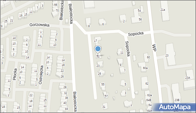 Suwałki, Batalionów Chłopskich, 51, mapa Suwałk