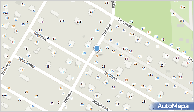 Świdnik, Barwna, 9, mapa Świdnika