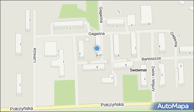 Świdwin, Bartoszcze Jacka, gen. bryg., 8, mapa Świdwin