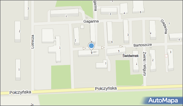 Świdwin, Bartoszcze Jacka, gen. bryg., 9, mapa Świdwin