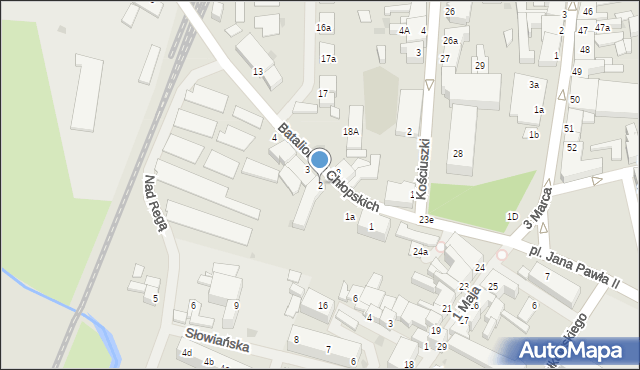 Świdwin, Batalionów Chłopskich, 2, mapa Świdwin