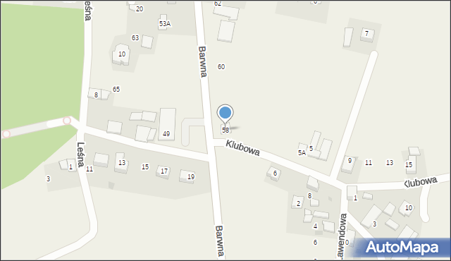 Świerczyniec, Barwna, 58, mapa Świerczyniec