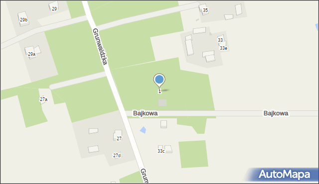 Świętajno, Bajkowa, 1, mapa Świętajno