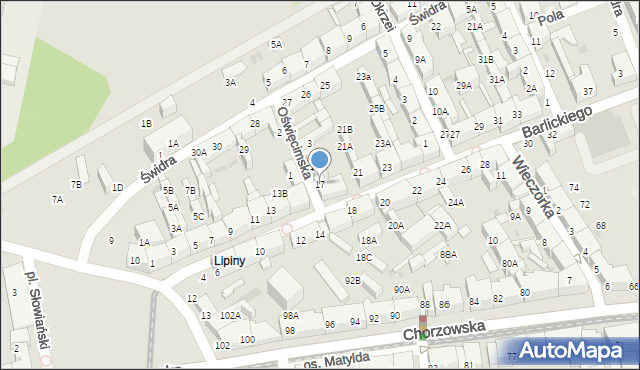Świętochłowice, Barlickiego Norberta, 17, mapa Świętochłowice