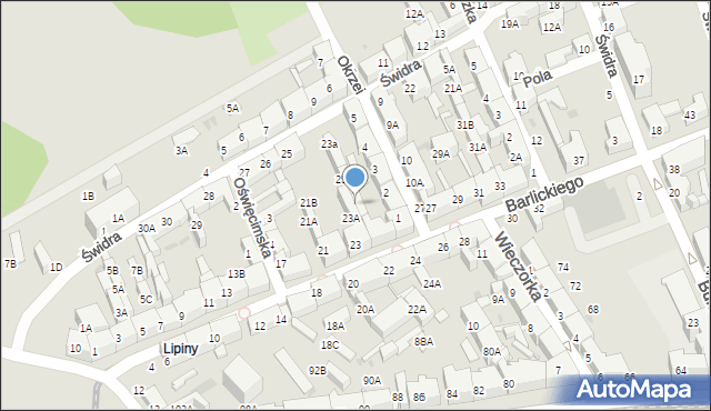 Świętochłowice, Barlickiego Norberta, 25A, mapa Świętochłowice