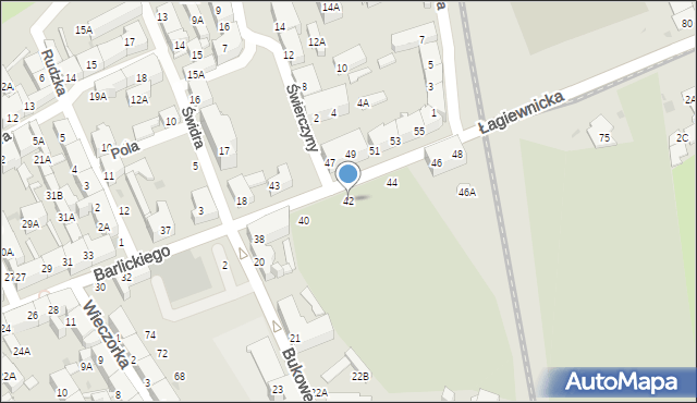 Świętochłowice, Barlickiego Norberta, 42, mapa Świętochłowice