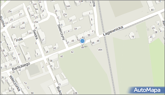 Świętochłowice, Barlickiego Norberta, 44, mapa Świętochłowice