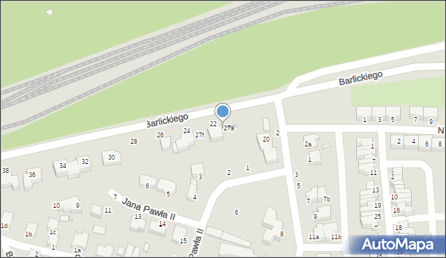 Świnoujście, Barlickiego Norberta, 27b, mapa Świnoujście
