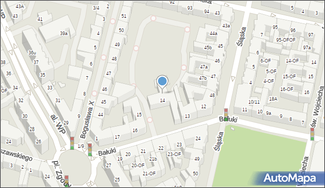 Szczecin, Bałuki Edmunda, 14a, mapa Szczecina