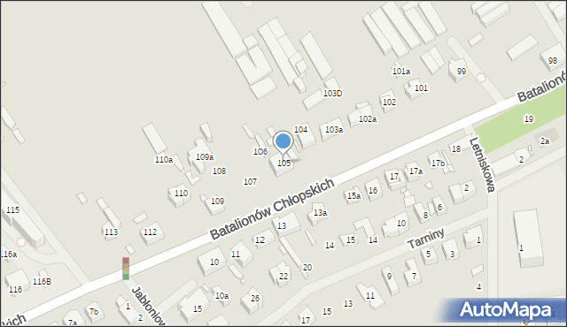 Szczecin, Batalionów Chłopskich, 105, mapa Szczecina