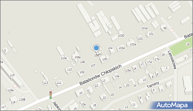 Szczecin, Batalionów Chłopskich, 106, mapa Szczecina