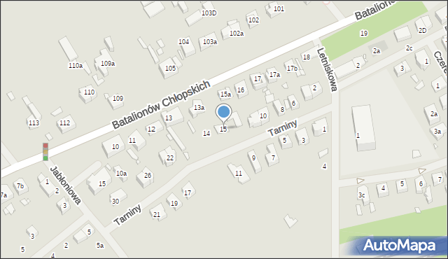 Szczecin, Batalionów Chłopskich, 15, mapa Szczecina