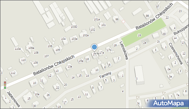 Szczecin, Batalionów Chłopskich, 17, mapa Szczecina