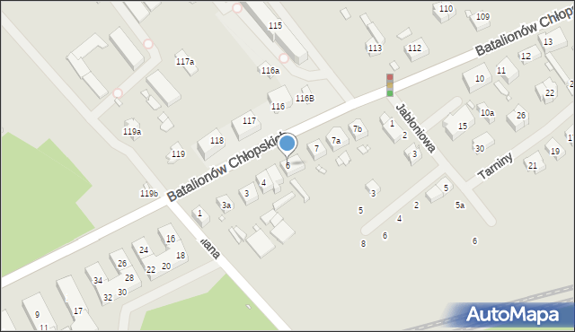 Szczecin, Batalionów Chłopskich, 6, mapa Szczecina