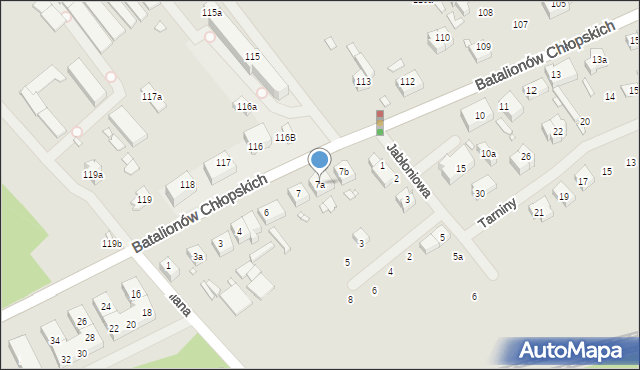 Szczecin, Batalionów Chłopskich, 7a, mapa Szczecina