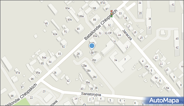 Szczecin, Batalionów Chłopskich, 29, mapa Szczecina