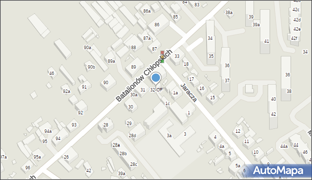 Szczecin, Batalionów Chłopskich, 32-OF, mapa Szczecina