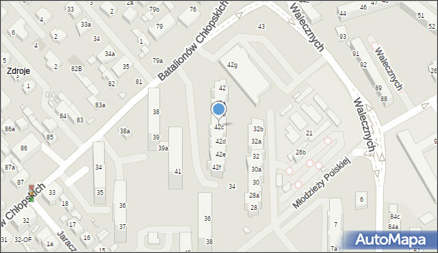 Szczecin, Batalionów Chłopskich, 42c, mapa Szczecina