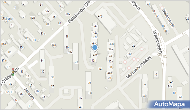 Szczecin, Batalionów Chłopskich, 42e, mapa Szczecina