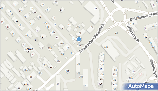 Szczecin, Batalionów Chłopskich, 79a, mapa Szczecina