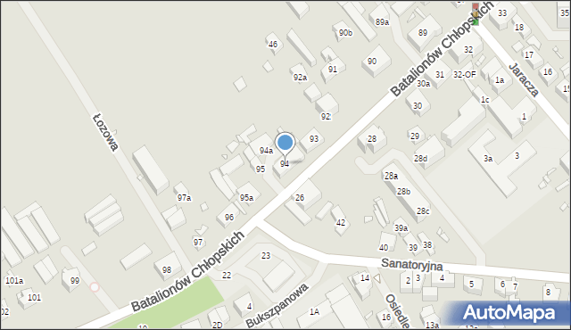 Szczecin, Batalionów Chłopskich, 94, mapa Szczecina
