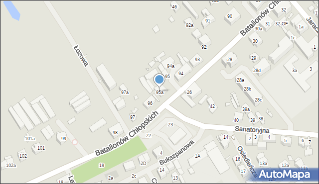 Szczecin, Batalionów Chłopskich, 95a, mapa Szczecina
