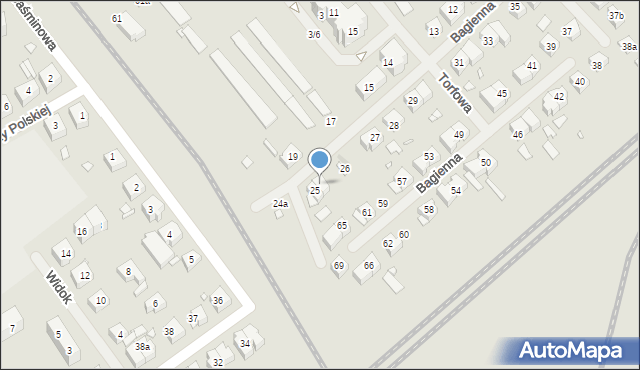 Szczecin, Bagienna, 25a, mapa Szczecina