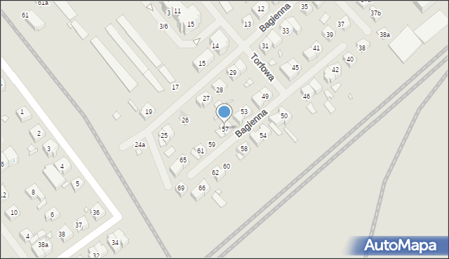 Szczecin, Bagienna, 57, mapa Szczecina