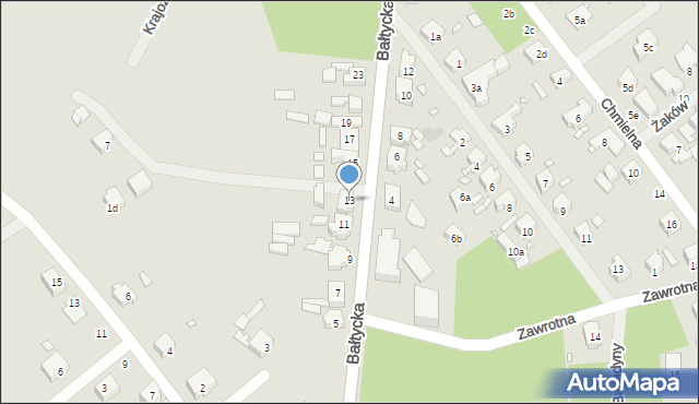 Szczecin, Bałtycka, 13, mapa Szczecina