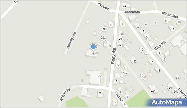 Szczecin, Bałtycka, 27C, mapa Szczecina