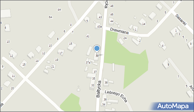 Szczecin, Bałtycka, 39, mapa Szczecina